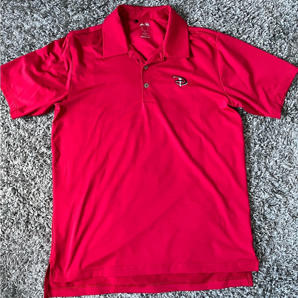 Adidas Disney Golf collared polo shirt size SMALL - Red color - from WDW